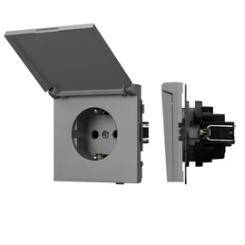 Фото #1 товара Механизм розетки влагозащищённый SCT-TENDO-MCP-PL-GR (230V, 16A) (Arlight, -)