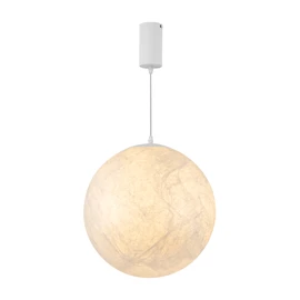 Фото #1 товара Светильник SP-SILKA-HANG-R400-12W Warm2700 (WH, 330 deg, 230V) (Arlight, IP20, Натуральный шелк, 3 года)