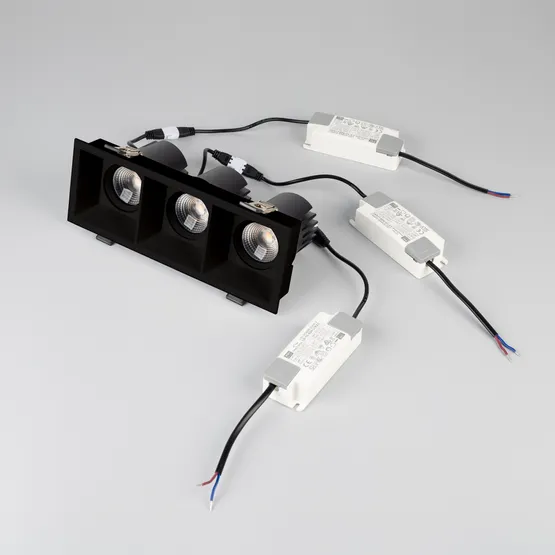 Фото #4 товара Светильник MS-FLOW-BUILT-S230x85-3x12W Warm3000 (BK, 55 deg, 230V) (Arlight, IP20 Металл, 5 лет)