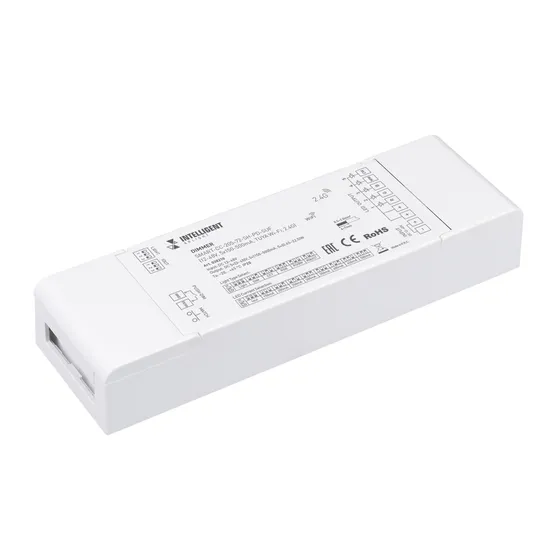 Фото товара INTELLIGENT ARLIGHT Диммер SMART-CC-205-72-SH-PD-SUF (12-48V, 5x150-500mA, TUYA Wi-Fi, 2.4G) (IARL, IP20 Пластик, 5 лет)