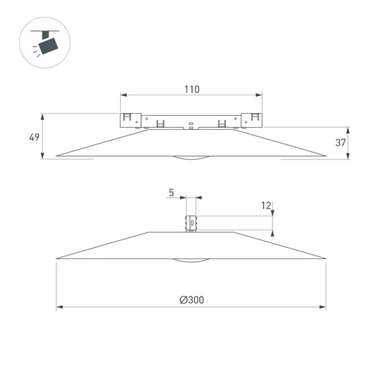 Фото #4 товара Светильник MAG-MICROCOSM-DISCO-R300-7W Warm3000 (WH, 36 deg, 24V) (Arlight, IP20 Металл, 5 лет)