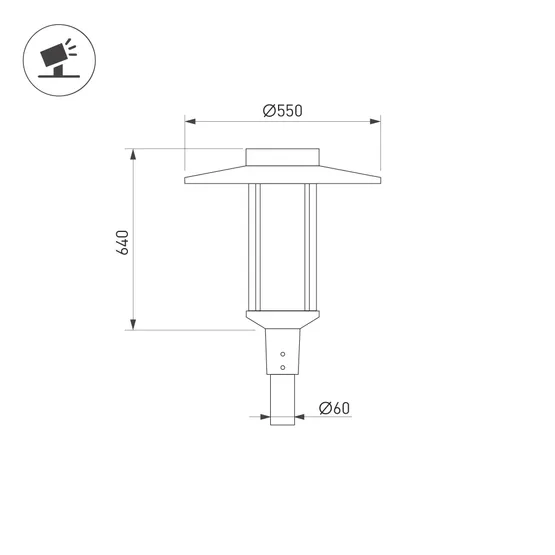 Фото #3 товара Светильник ALT-MASAR-50W Warm3000 (BK, 150x30 deg, 230V) (Arlight, IP65 Металл, 5 лет)