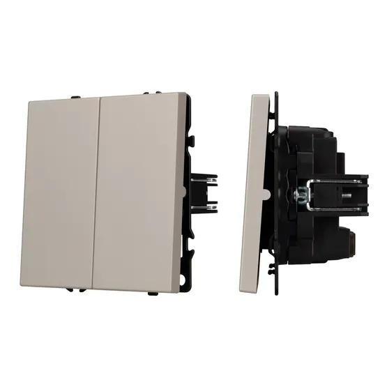 Фото #1 товара Механизм выключателя двухклавишный перекрёстный SWT-NOBE-MKX2-SFPL-CA (230V, 10A) (Arlight, Кашемир)