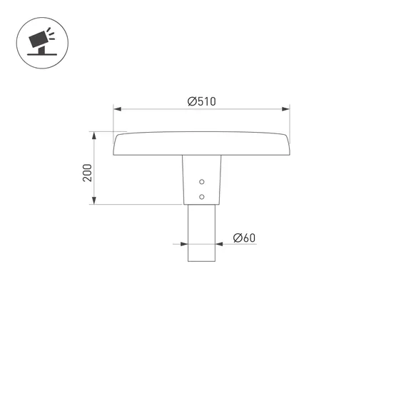 Фото #3 товара Светильник ALT-CAN-50W Warm3000 (BK, 140 deg, 230V) (Arlight, IP65 Металл, 5 лет)
