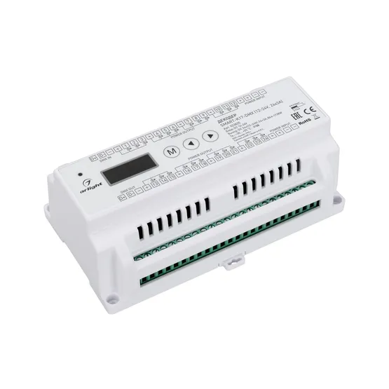 Фото #1 товара Декодер SMART-K17-DMX (12-24V, 24x3A) (Arlight, IP20 Пластик, 5 лет)