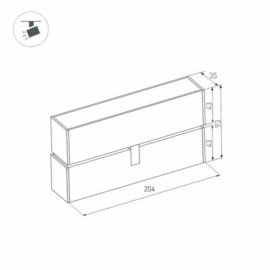 Фото #5 товара Светильник MAG-FLAT-FOLD-45-S205-6W Warm3000 (WH, 100 deg, 24V) (Arlight, IP20 Металл, 5 лет)