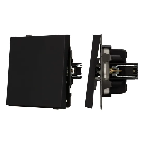 Фото #1 товара Механизм выключателя одноклавишный проходной SWT-TENDO-MKP1-SFPL-BK (230V, 10A) (Arlight, Матовый черный)