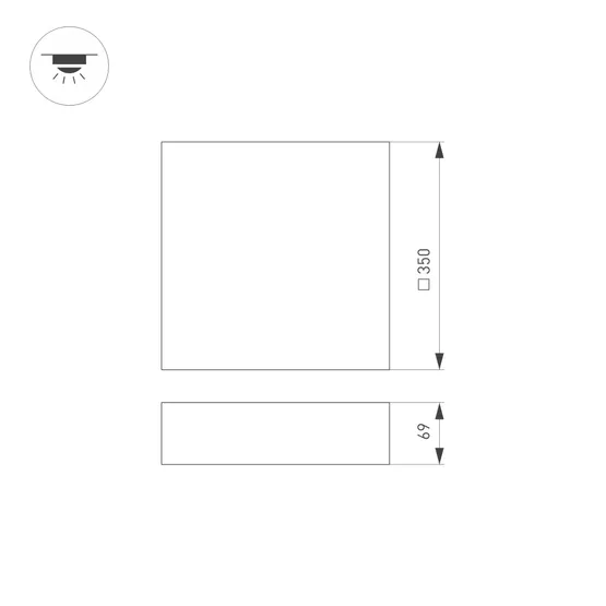 Фото #7 товара Светильник SP-QUADRO-S350x350-30W Day4000 (WH, 120 deg, 230V) (Arlight, IP40 Металл, 3 года)