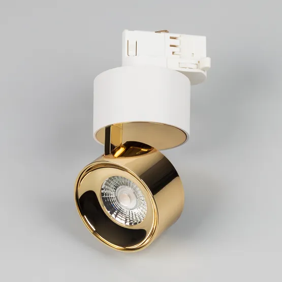Фото #2 товара Светильник SP-PLURIO-TRACK-4TR-R77-9W Warm3000 (WH-BRS, 36 deg, 230V) (Arlight, IP20 Металл, 3 года)