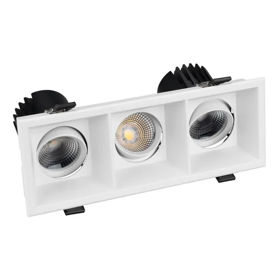 Фото #4 товара Светильник MS-FLOW-BUILT-S230x85-3x12W Warm3000 (WH, 55 deg, 230V) (Arlight, IP20 Металл, 5 лет)