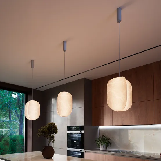 Фото #5 товара Светильник SP-SETA-HANG-L410х300-7W Warm2700 (WH, 320 deg, 230V) (Arlight, IP20 Натуральный шелк, 3 года)