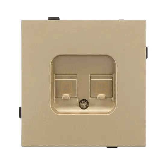 Фото #3 товара Механизм компьютерной розетки двойной SCT-TENDO-MPC2-SFPL-GD (RJ-45, CAT6) (Arlight, Матовый песочный)