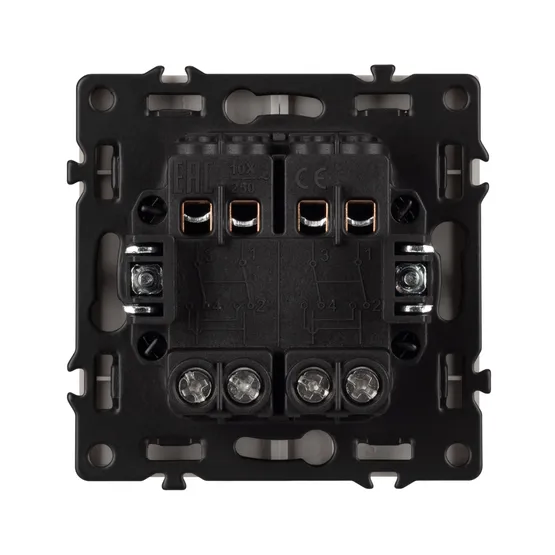 Фото #2 товара Механизм выключателя двухклавишный перекрёстный SWT-NOBE-MKX2-SFPL-CA (230V, 10A) (Arlight, Кашемир)