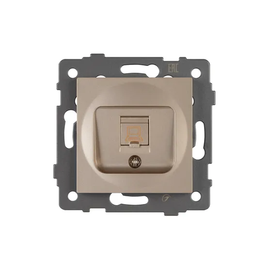 Фото #2 товара Механизм компьютерной розетки SCT-MPC1-PL-GD-V (RJ-45, CAT6) (Arlight, -)